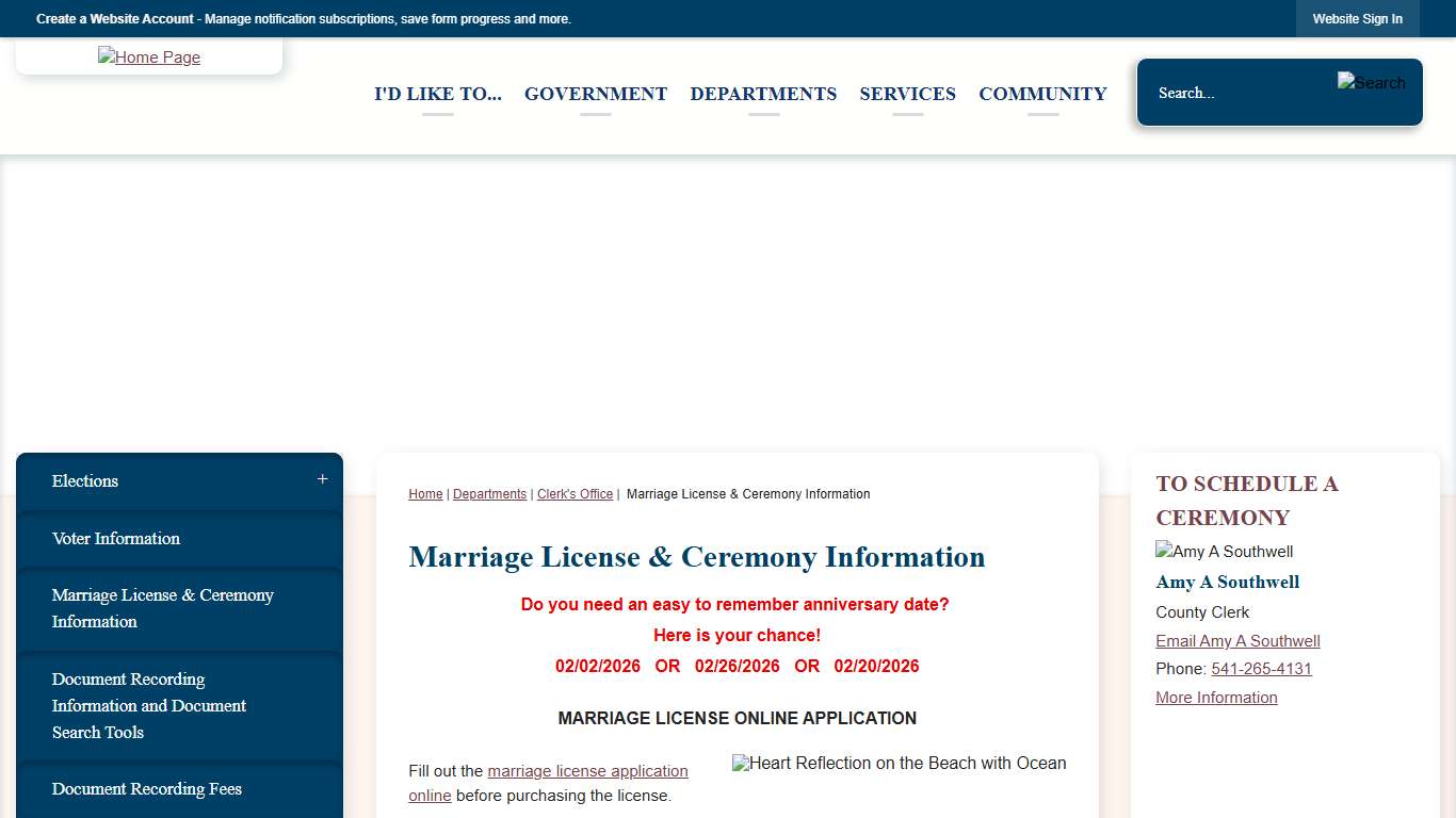 Marriage License & Ceremony Information Lincoln County, OR